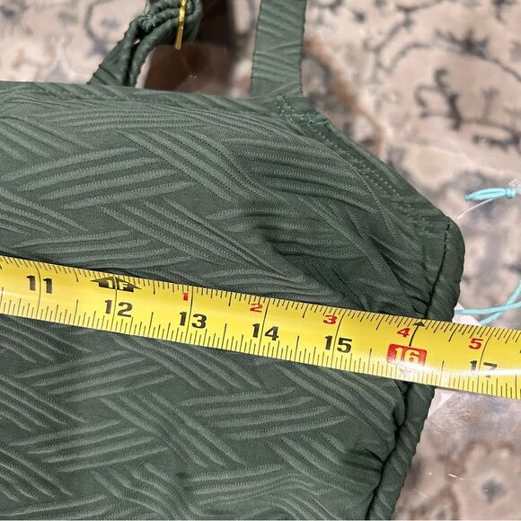 NWT Kona Sol One Piece High Coverage Bathing Suit Basketweave Green 16W - Picture 9 of 9